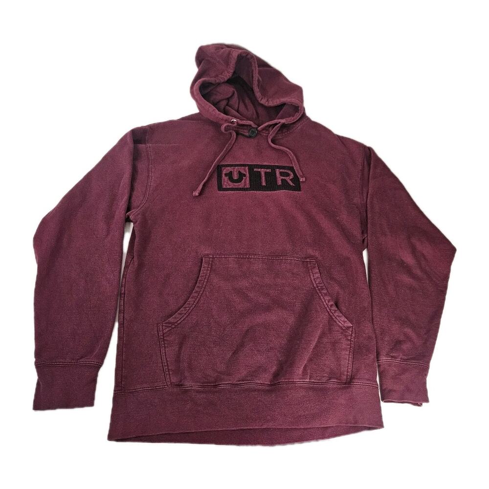 True Religion Men's Embroidered TR Box Logo Pullover Hoodie Sweatshirt Medium